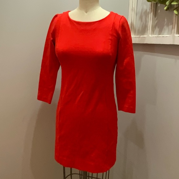 J. Crew Dresses & Skirts - J. Crew Business Casual Red 3/4 sleeve dress zip back XXS #dressy #work #preppy